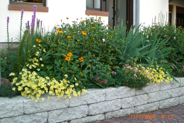 Gartenbau, Landschaftsbau, Hausgarten, Trockenmauern, Sichtschutz, Steingarten, Pflanzungen, Garten-Umgestaltungen, Garten-Neuanlagen, Sitzmauern, Polygonalbeläge, Teich, Terrassen, mediterraner Garten, Baumfällungen, Gartenpflege